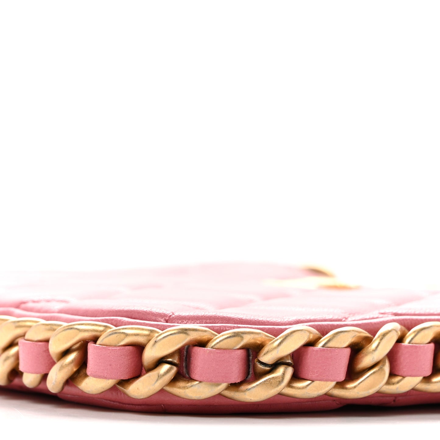 Lambskin Quilted Chain Around Top Handle Mini Bag Pink