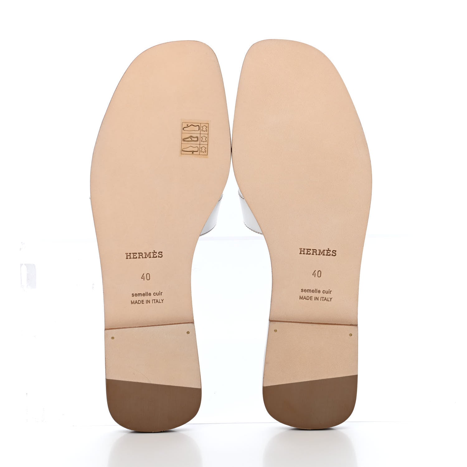 Hermes Box Calfskin Oran Sandals 40 White 5 of 9