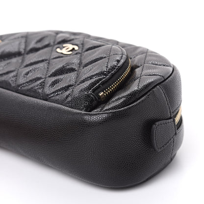 Chanel Caviar Quilted Double Zip Pouch Black 9 of 9