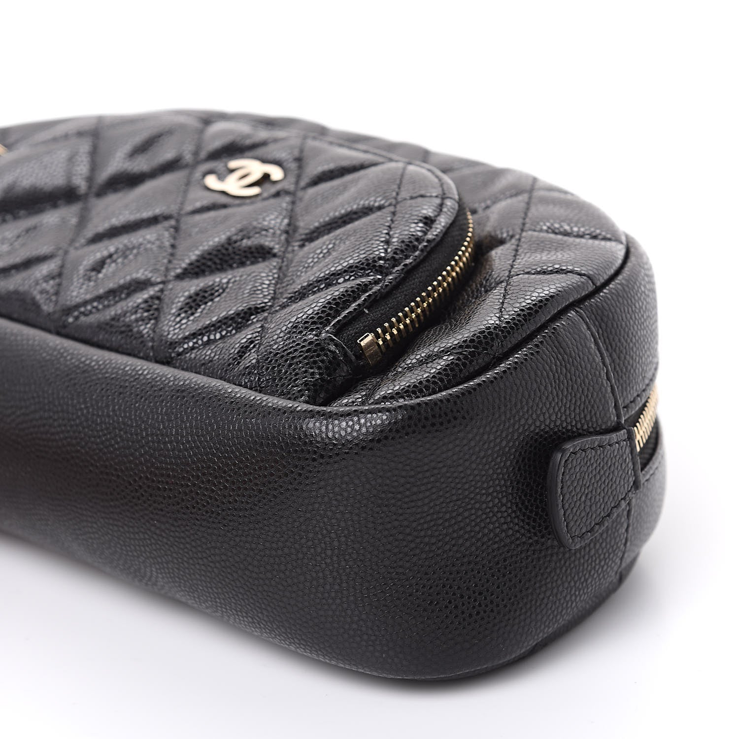 Chanel Caviar Quilted Double Zip Pouch Black 9 of 9