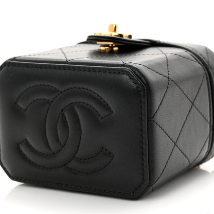 Chanel Lambskin Quilted Vanity Clutch With Chain  Black 10 of 10