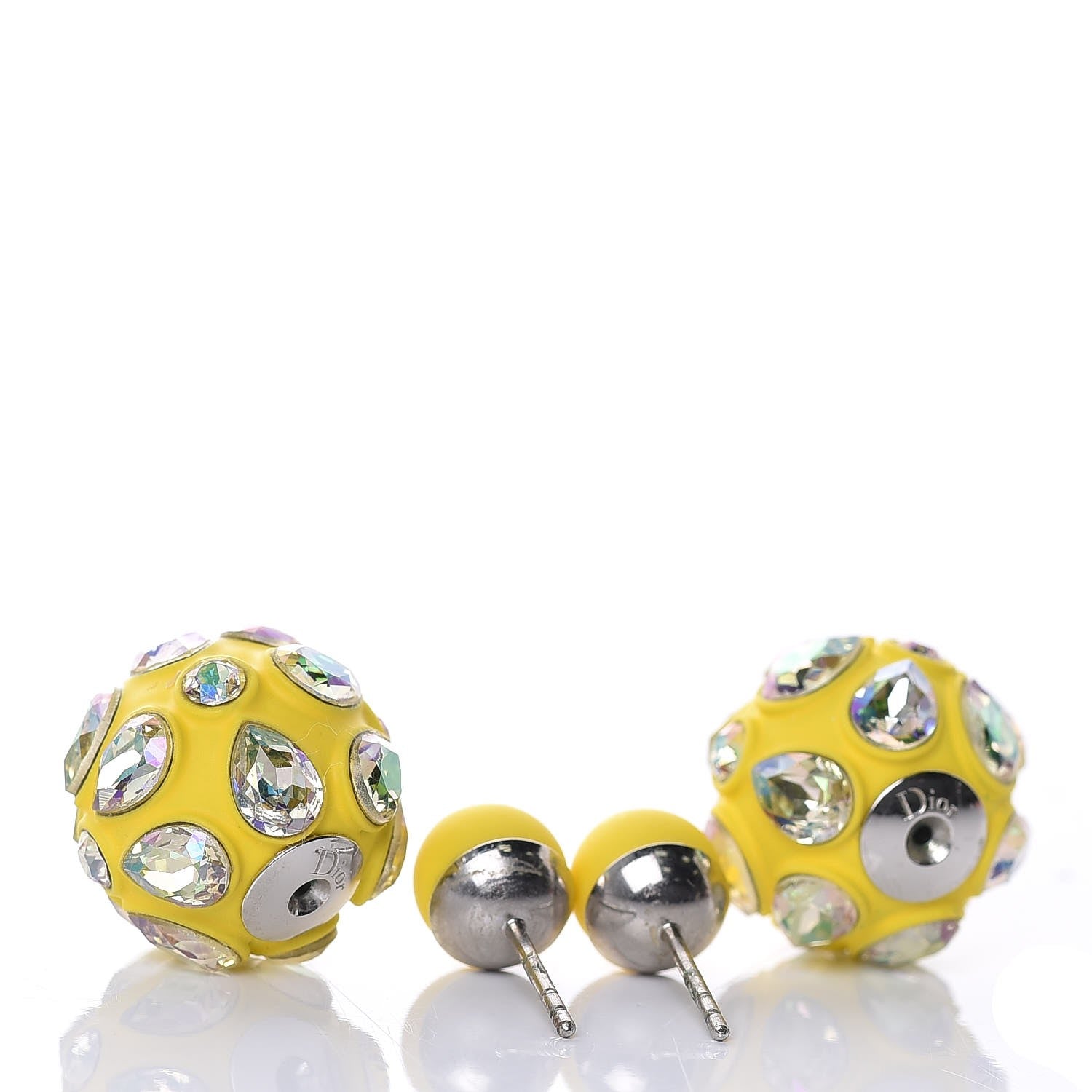Christian Dior Crystal Mise En Dior Tribal Earrings Yellow 3 of 4