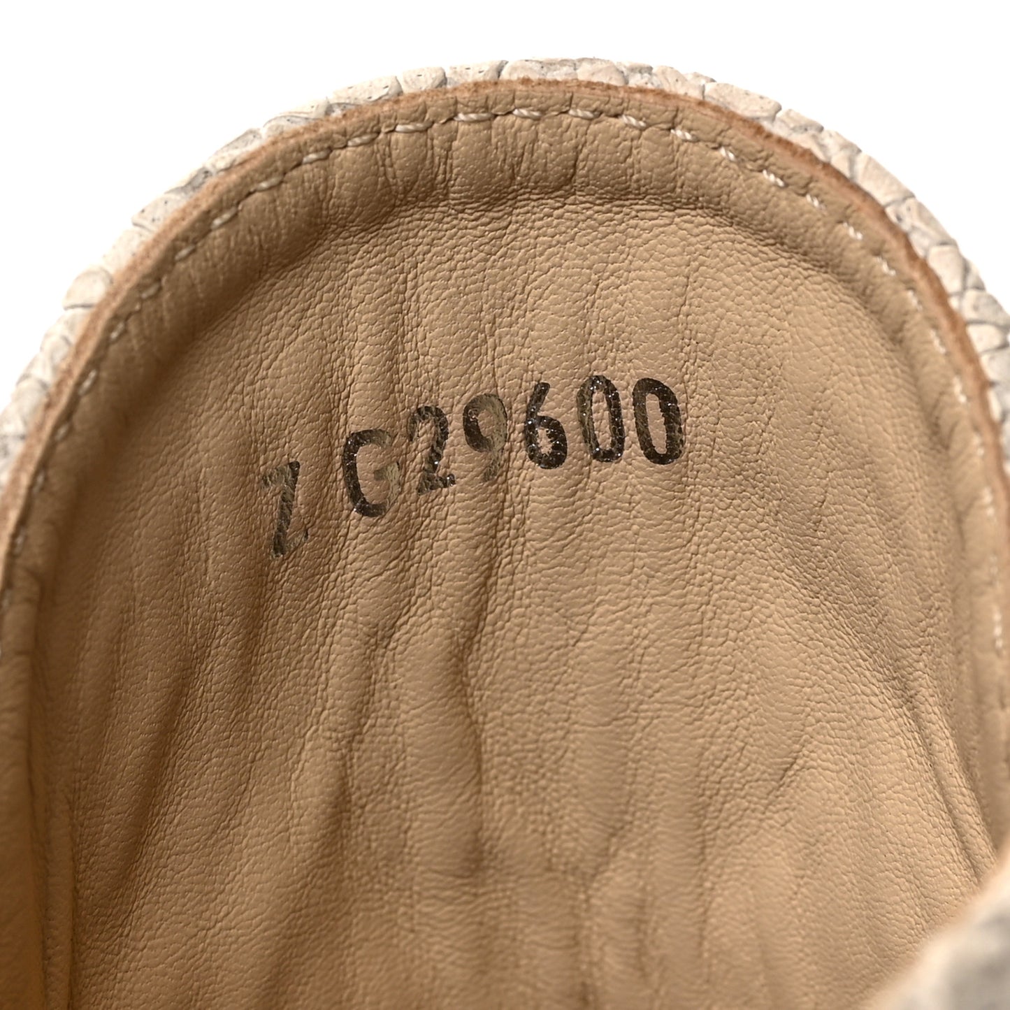 Crackled Calfskin High Top Espadrilles 37 Light Beige Black