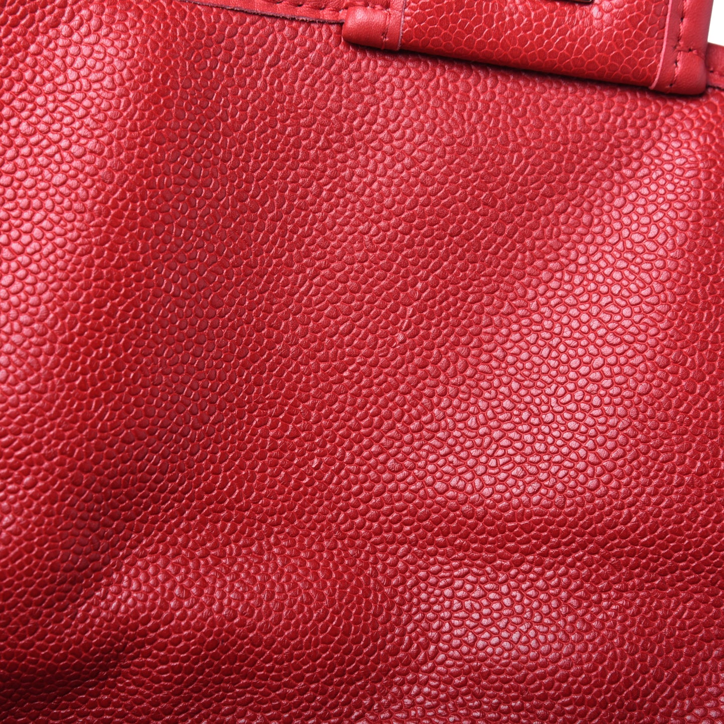 Caviar Quilted Large French Riviera Flap Red