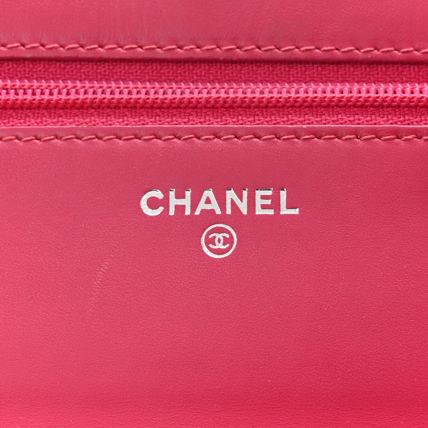 Chanel Patent Quilted Wallet On Chain WOC Fuchsia 6 of 13