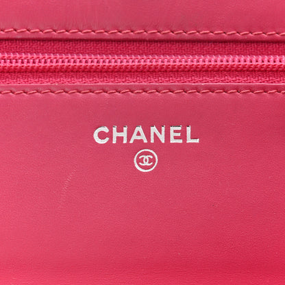 Chanel Patent Quilted Wallet On Chain WOC Fuchsia 6 of 13