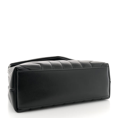 Saint Laurent Calfskin Y Quilted Monogram Monochrome Small Loulou Chain Satchel Black 4 of 12