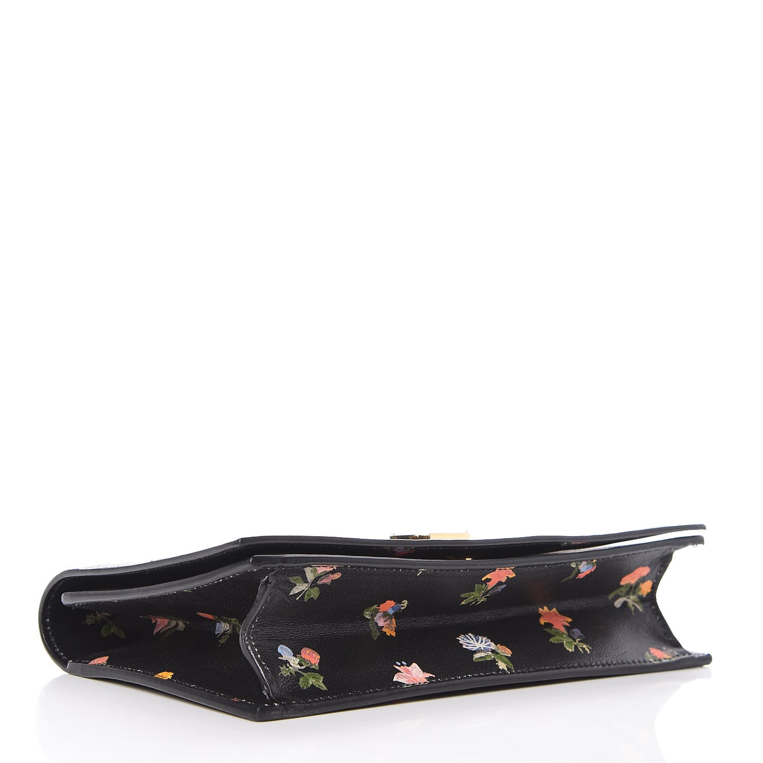Saint Laurent Calfskin Prairie Flower Printed Small Monogram Clutch Black Multicolor 4 of 8
