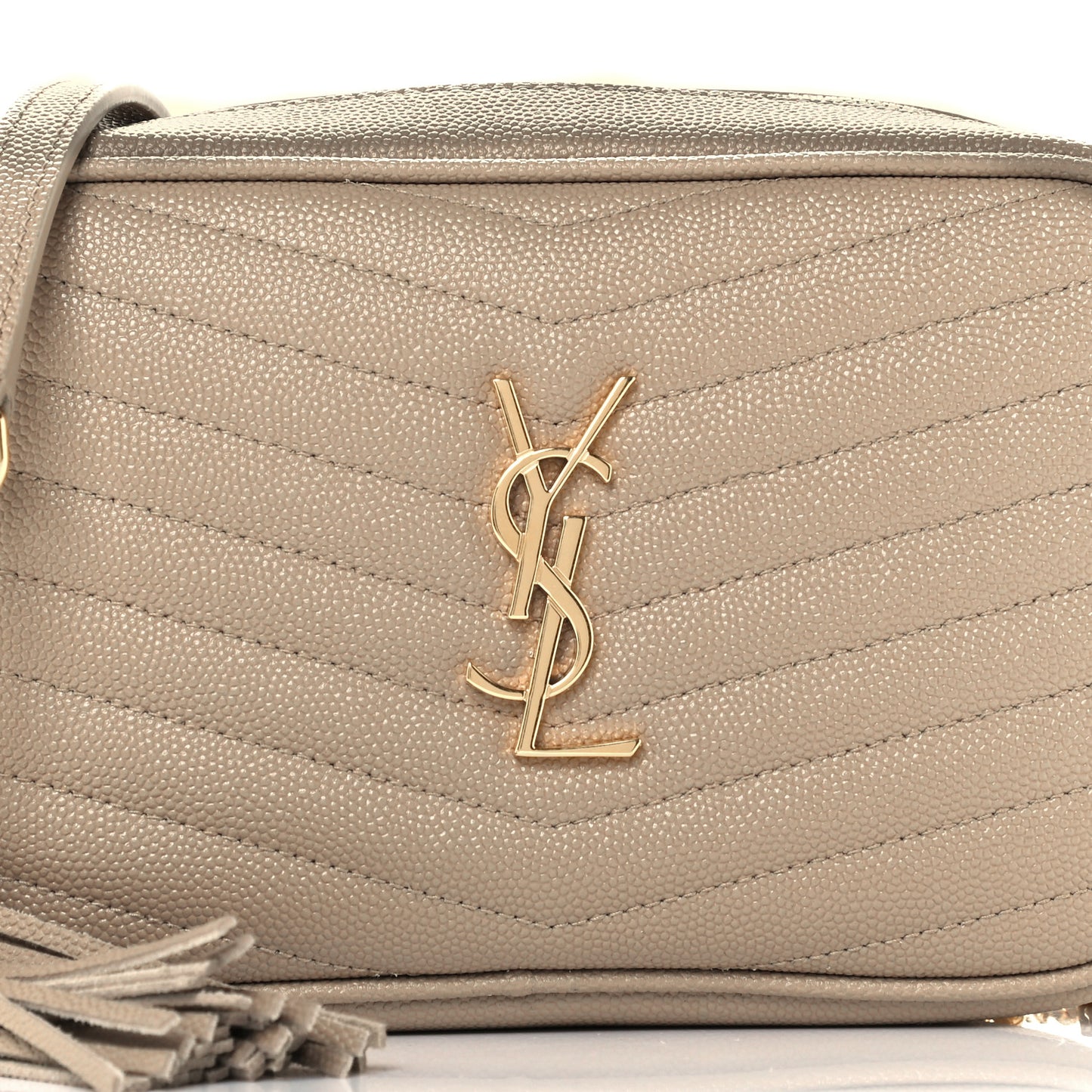 Grain De Poudre Matelasse Monogram Mini Lou Camera Bag Dark Beige