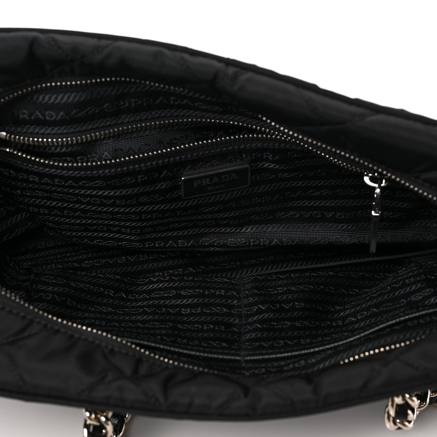 Prada Nylon Tessuto Impuntu Quilted Shoulder Bag Black 5 of 8