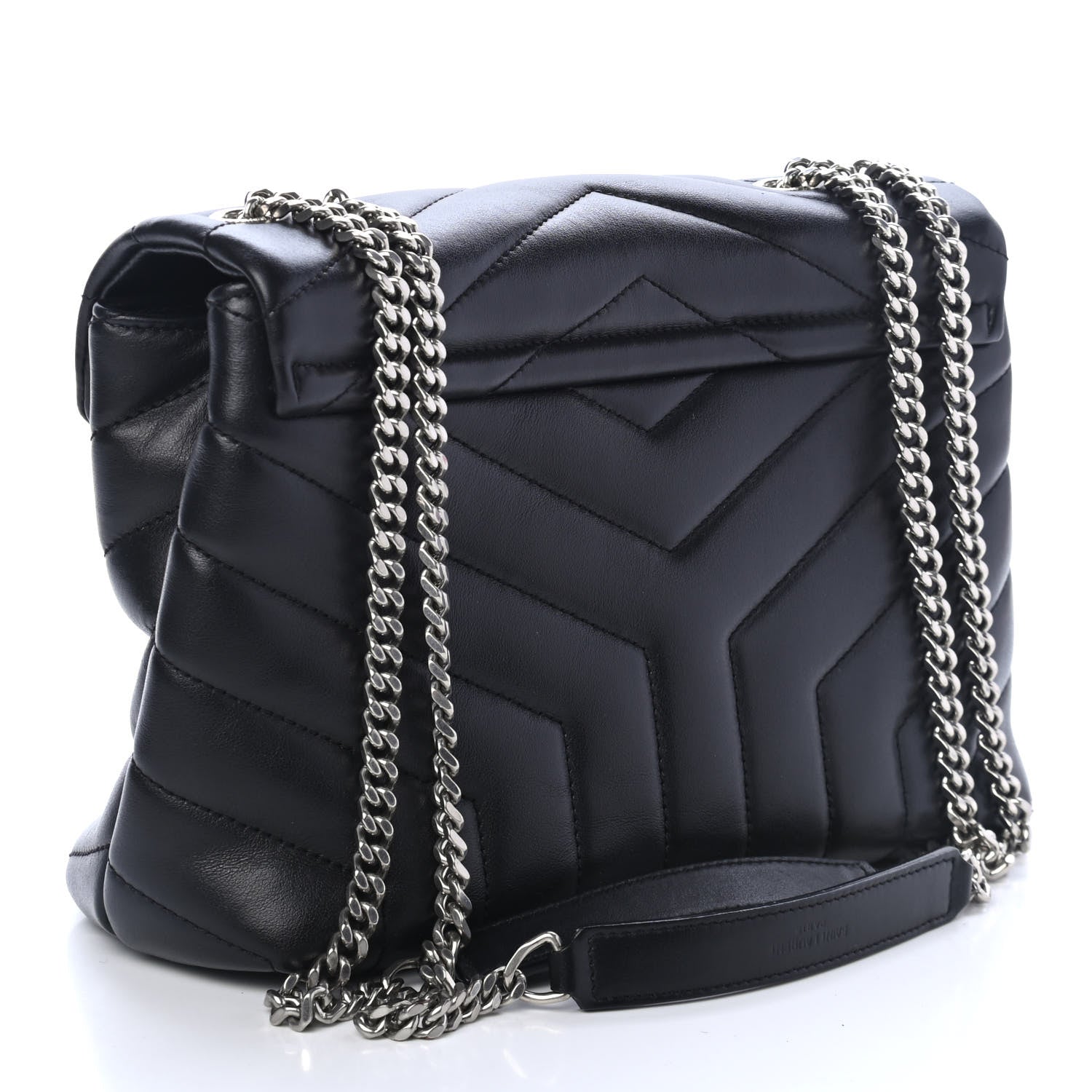 Saint Laurent Calfskin Y Quilted Monogram Small Loulou Chain Satchel Black 2 of 4
