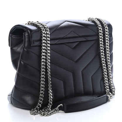 Saint Laurent Calfskin Y Quilted Monogram Small Loulou Chain Satchel Black 2 of 4
