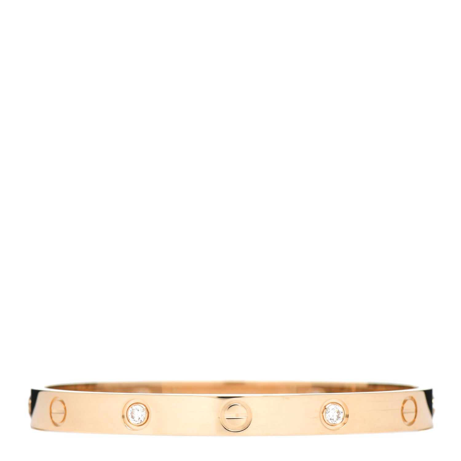 Cartier 18K Yellow Gold 4 Diamond LOVE Bracelet 17 1 of 5