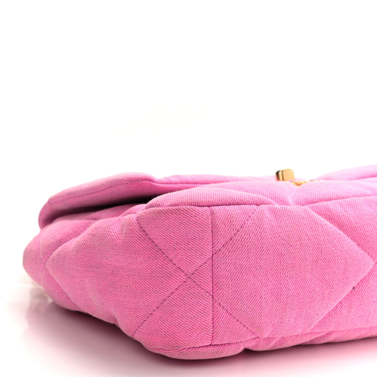 Denim Quilted Medium Chanel 19 Flap Neon Pink