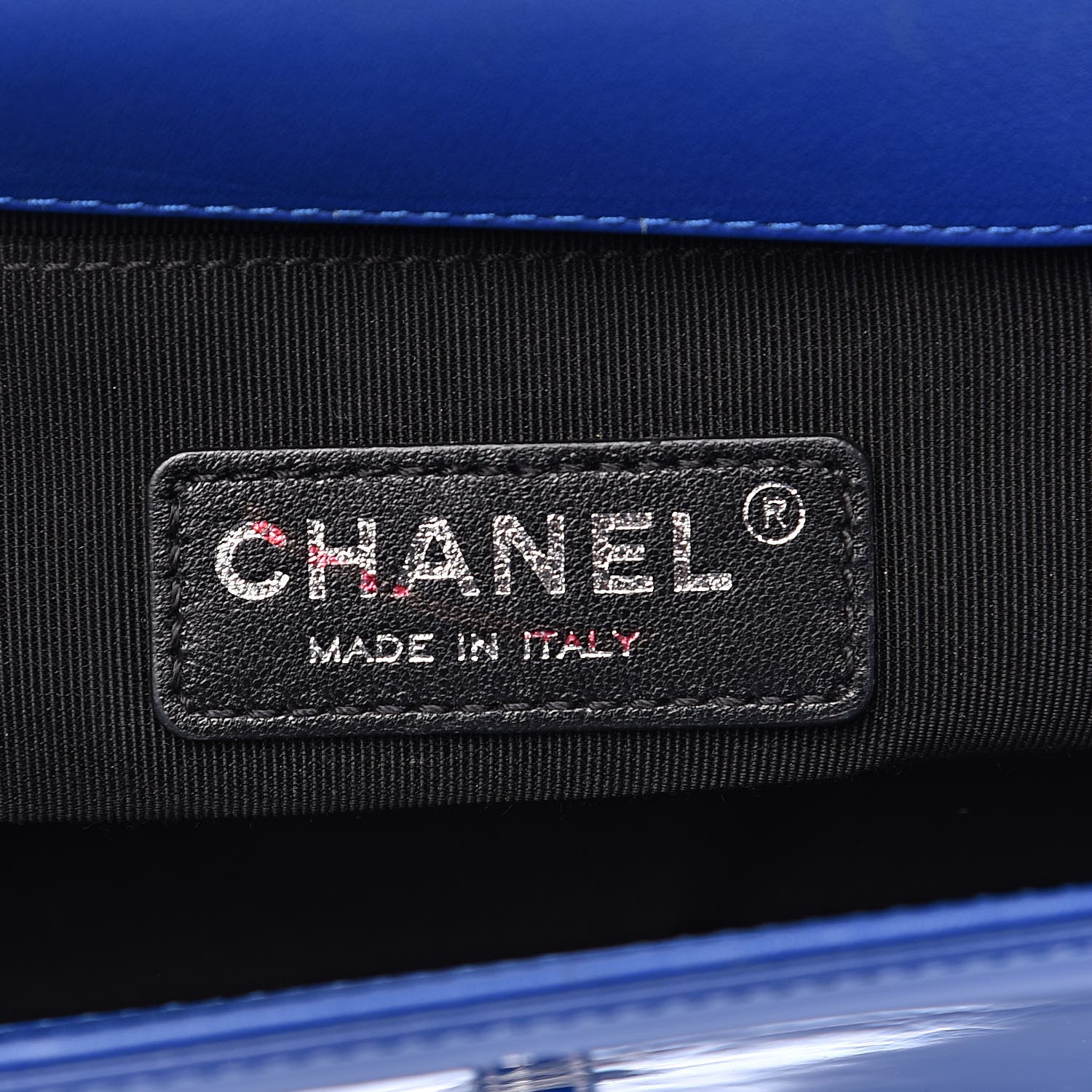 Chanel Patent Calfskin Quilted Small Plexiglass Boy Flap Blue 6 of 15