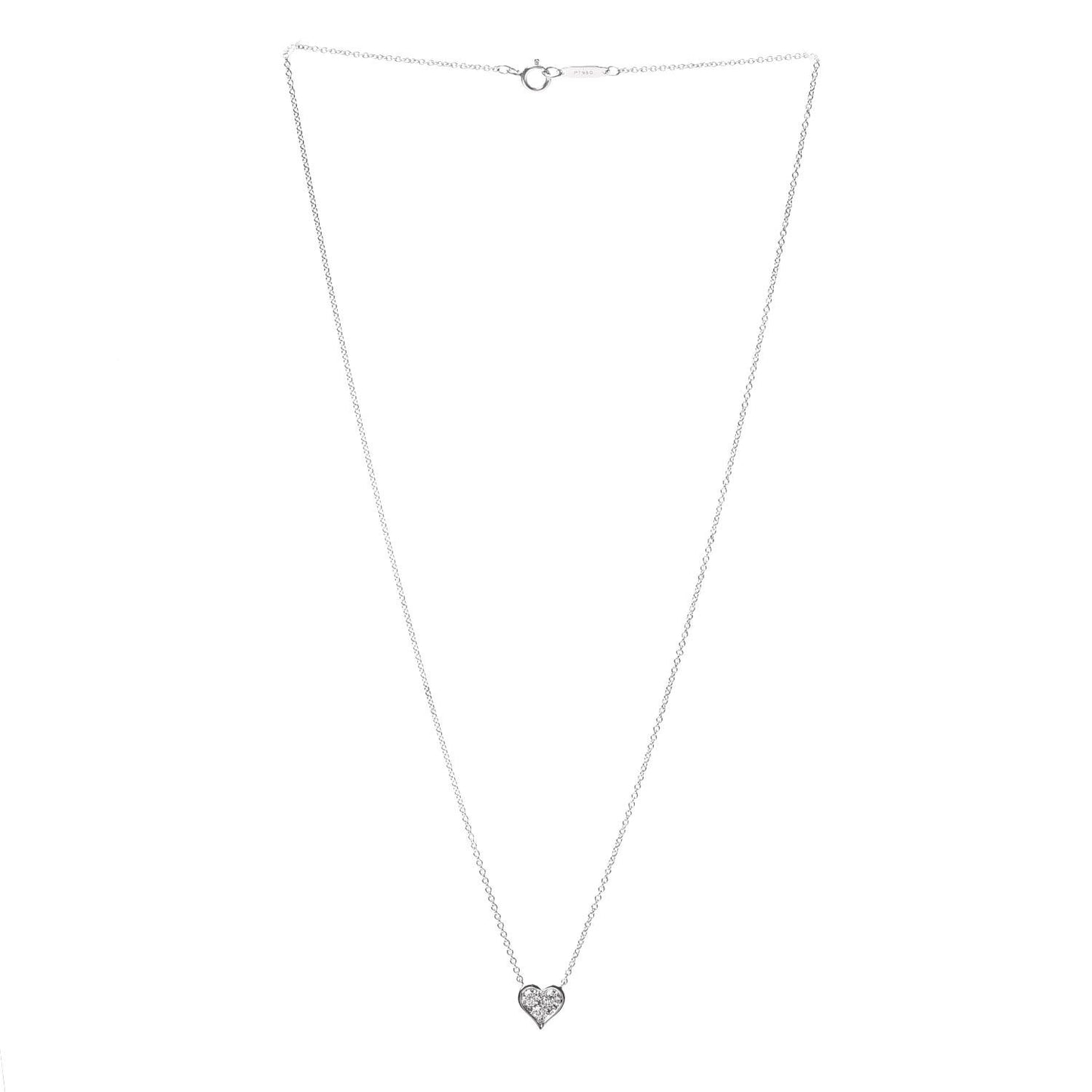Platinum Diamond Heart Pendant Necklace