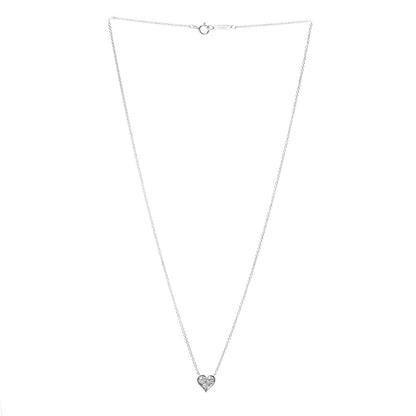 Tiffany Platinum Diamond Heart Pendant Necklace 3 of 5