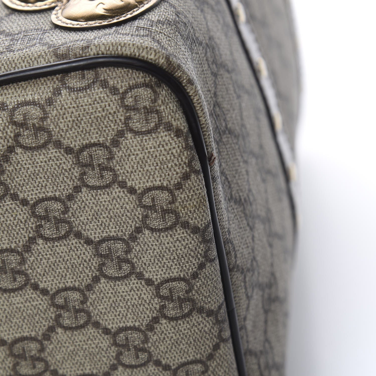 Gucci Monogram Guccissima Hearts Studded Medium Joy Boston Dark Brown 11 of 12