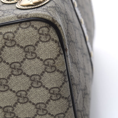 Gucci Monogram Guccissima Hearts Studded Medium Joy Boston Dark Brown 11 of 12