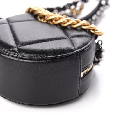 Chanel Lambskin Quilted 19 Round Clutch With Chain Black 7 of 10