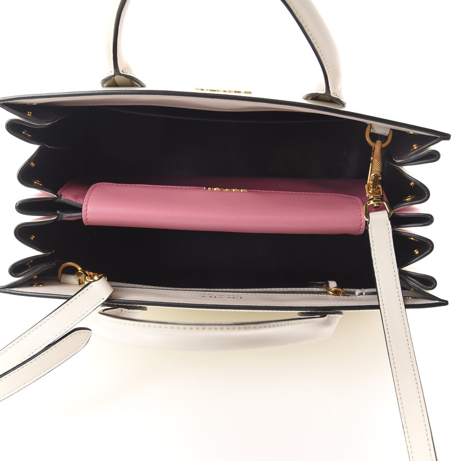 Prada Saffiano City Calf Bibliotheque Bag White Begonia 5 of 11