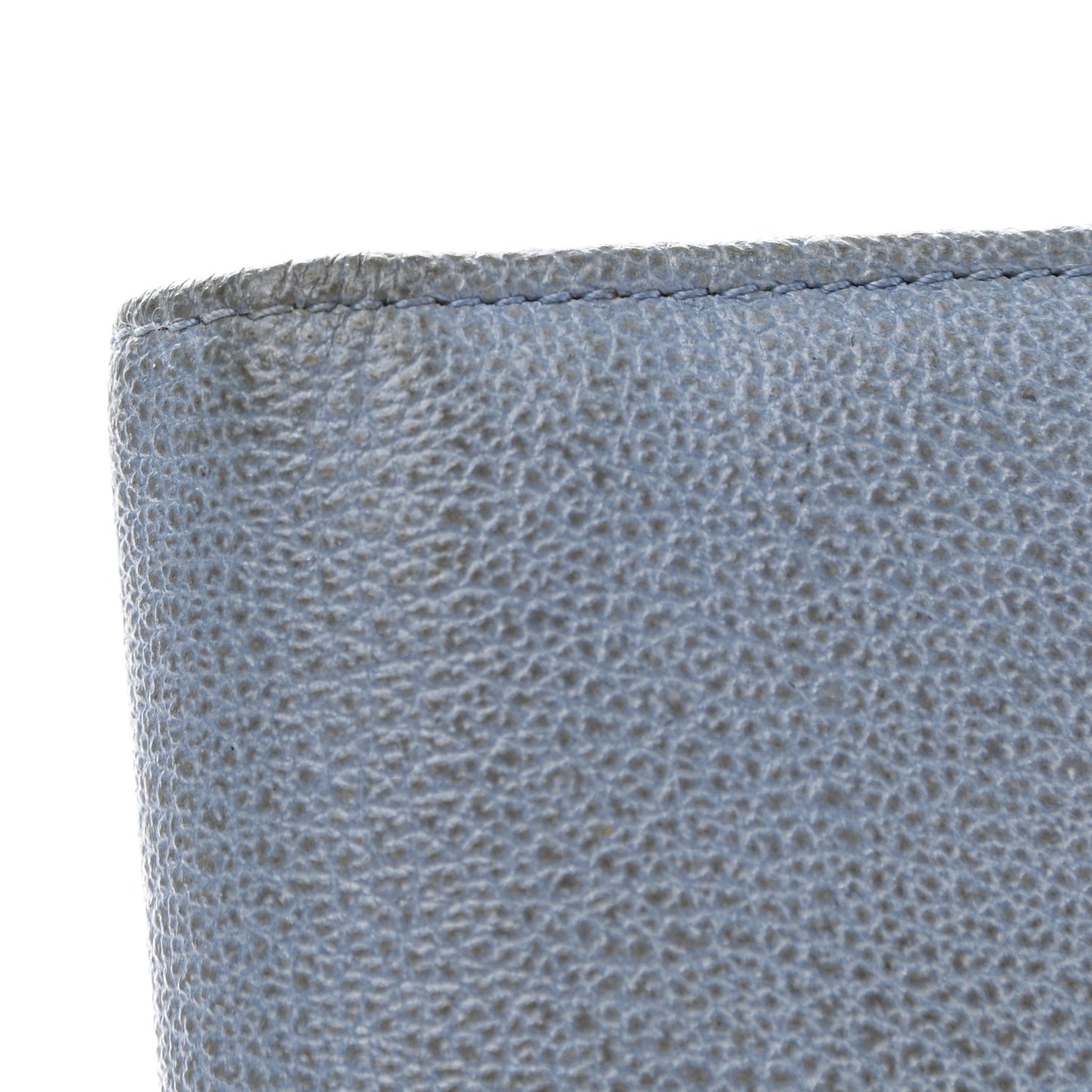 Goatskin Camellia Embossed Yen Wallet Blue
