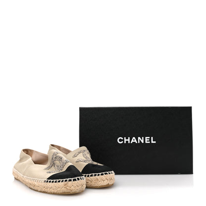 Chanel Canvas Grosgrain CC Espadrilles 40 Light Green Black 13 of 13