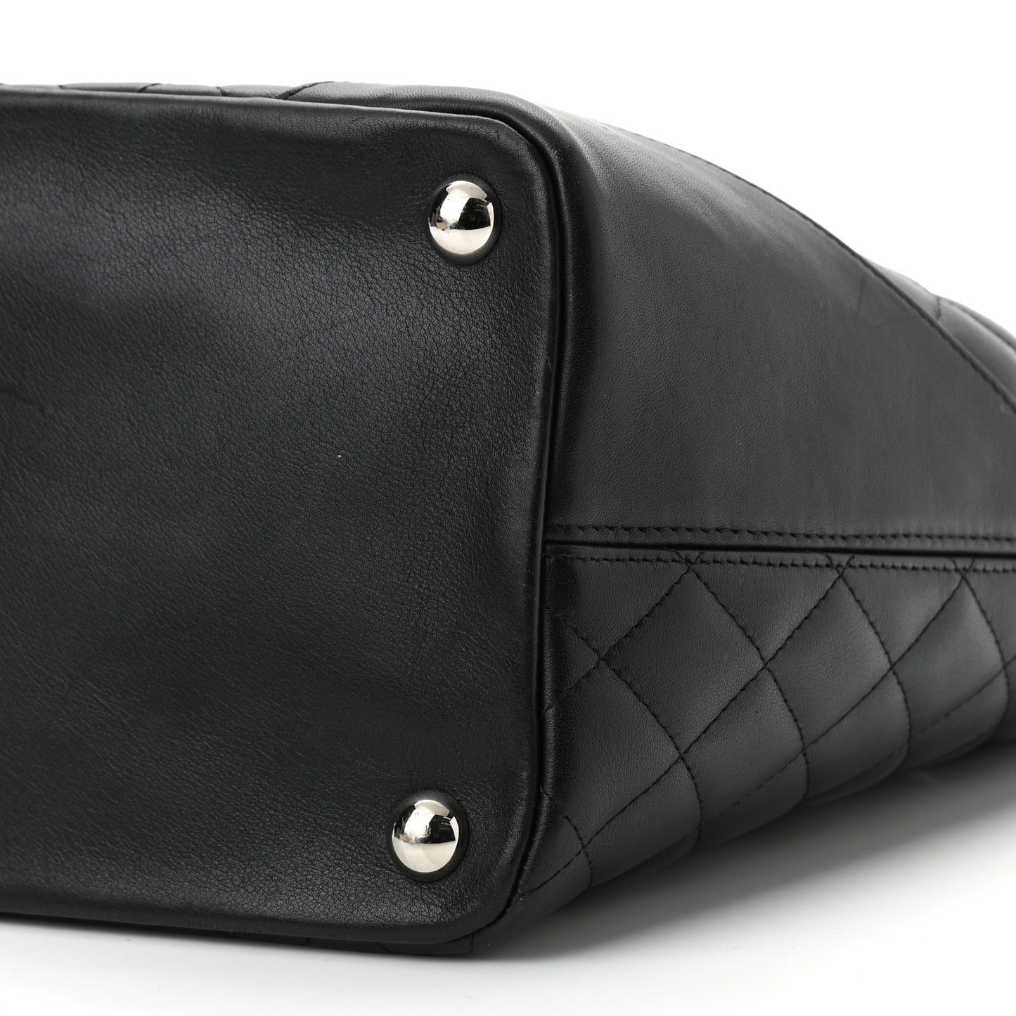 Calfskin Quilted Large Cambon Tote Black