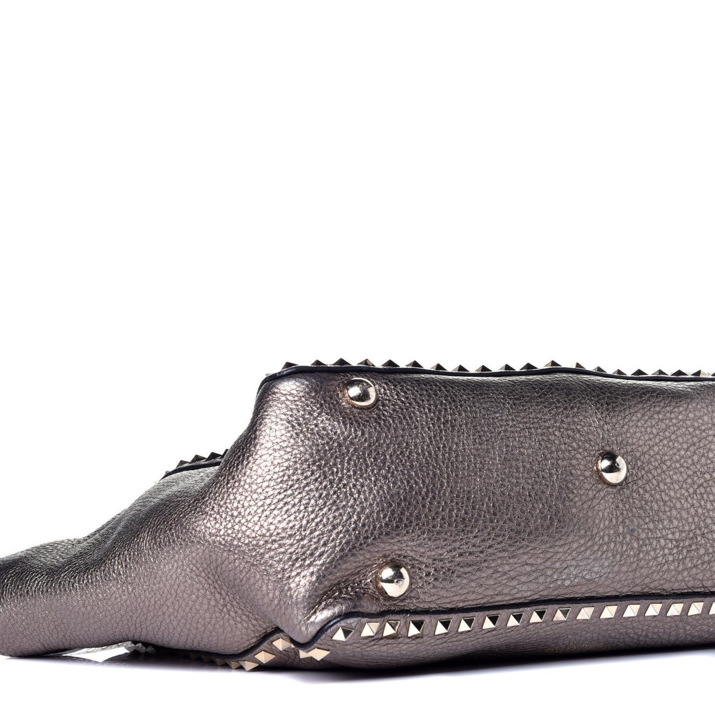 Metallic Alce Printed Calfskin Medium Rockstud Tote Sasso