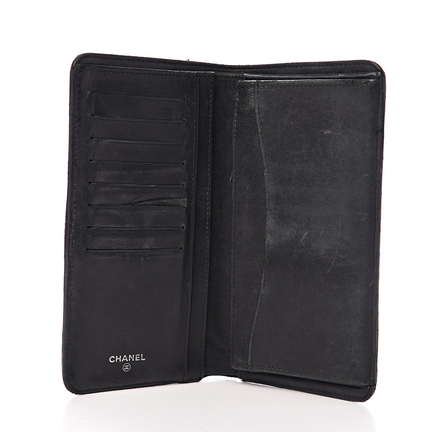 Lambskin Quilted Yen Wallet Black