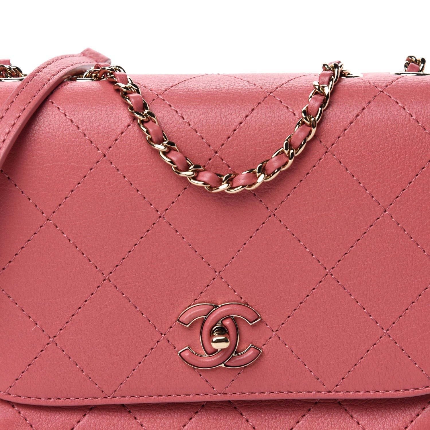 Chanel Calfskin Stitched Small Flap Bag Pink 11 of 12