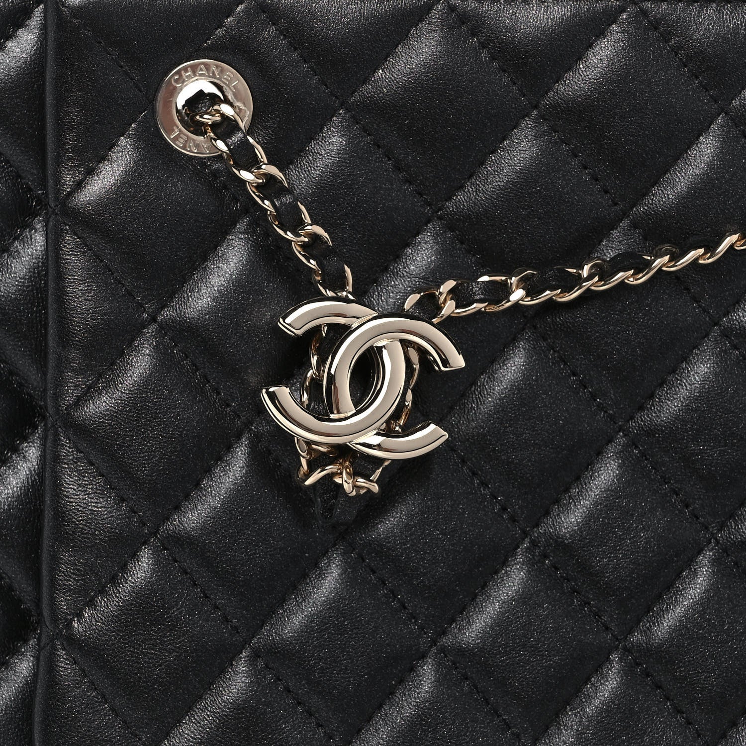 Chanel Shiny Lambskin Quilted Medium Double Case With Strap Black 9 of 10