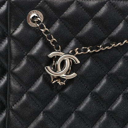 Chanel Shiny Lambskin Quilted Medium Double Case With Strap Black 9 of 10