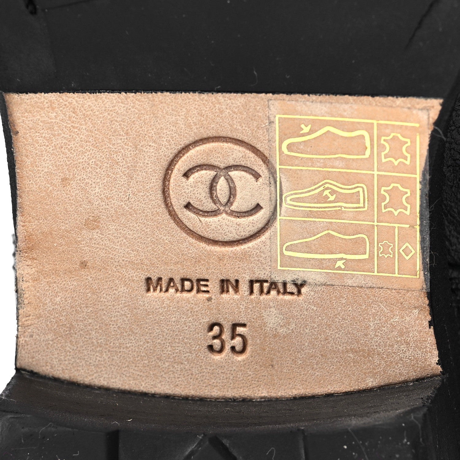 Chanel Sheepskin Quilted Lace Up Combat Boots 35 Black 6 of 6