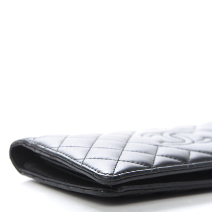 Chanel Lambskin Quilted Diamond CC Yen Wallet Black 6 of 11