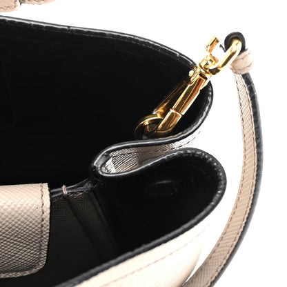 Prada Saffiano Cuir Small Double Bag Pomice 14 of 14