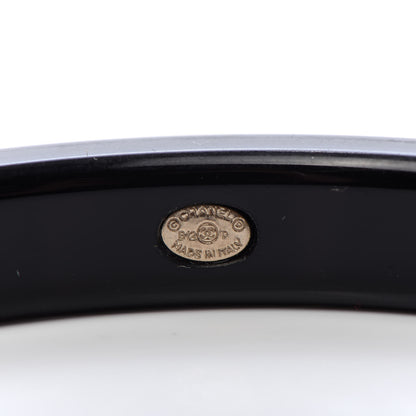 Chanel Resin Metal CC Bangle Set of 3 Black White Gold 4 of 6