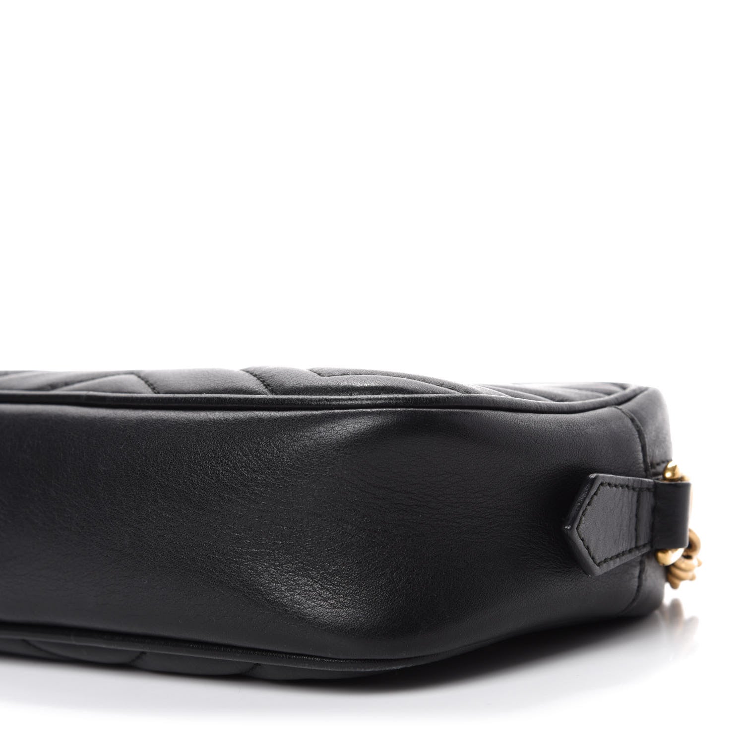 Gucci Calfskin Matelasse Mini GG Marmont Chain Shoulder Bag Black 7 of 10