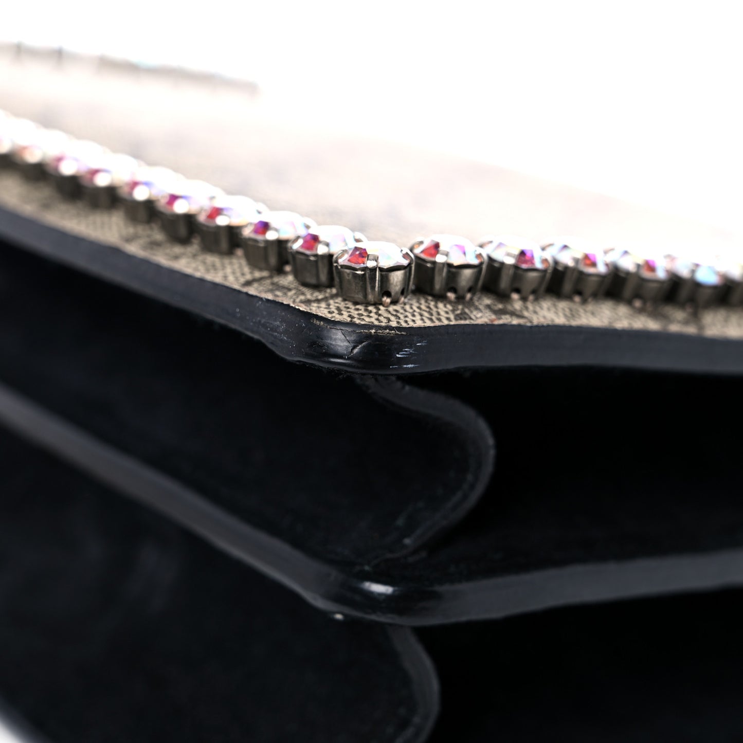 GG Supreme Monogram Crystal Small Dionysus Shoulder Bag Black