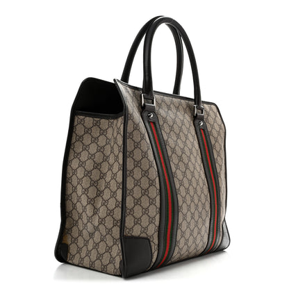 Gucci GG Plus Monogram Web Large Tote Dark Brown 3 of 14