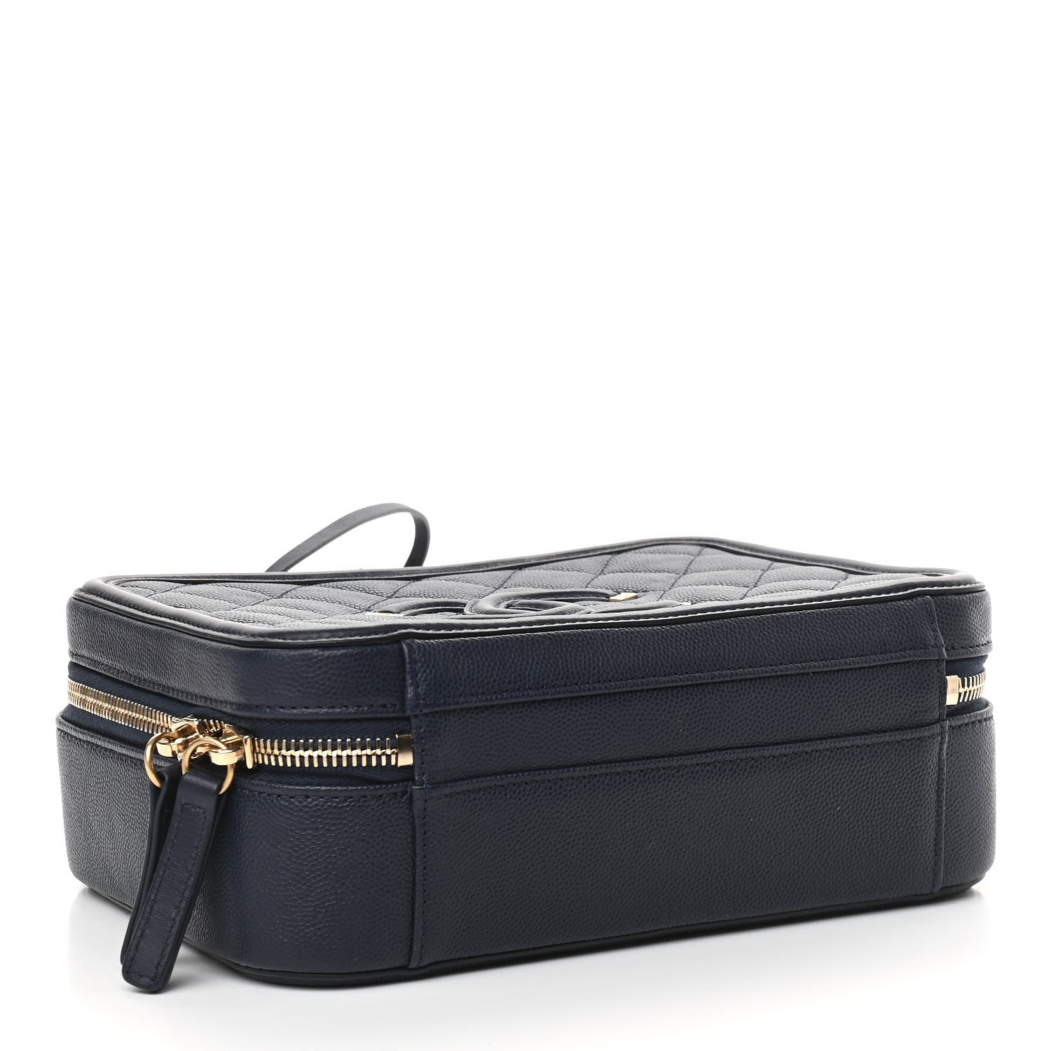 Chanel Caviar Quilted Medium CC Filigree Vanity Case Navy 3 of 8