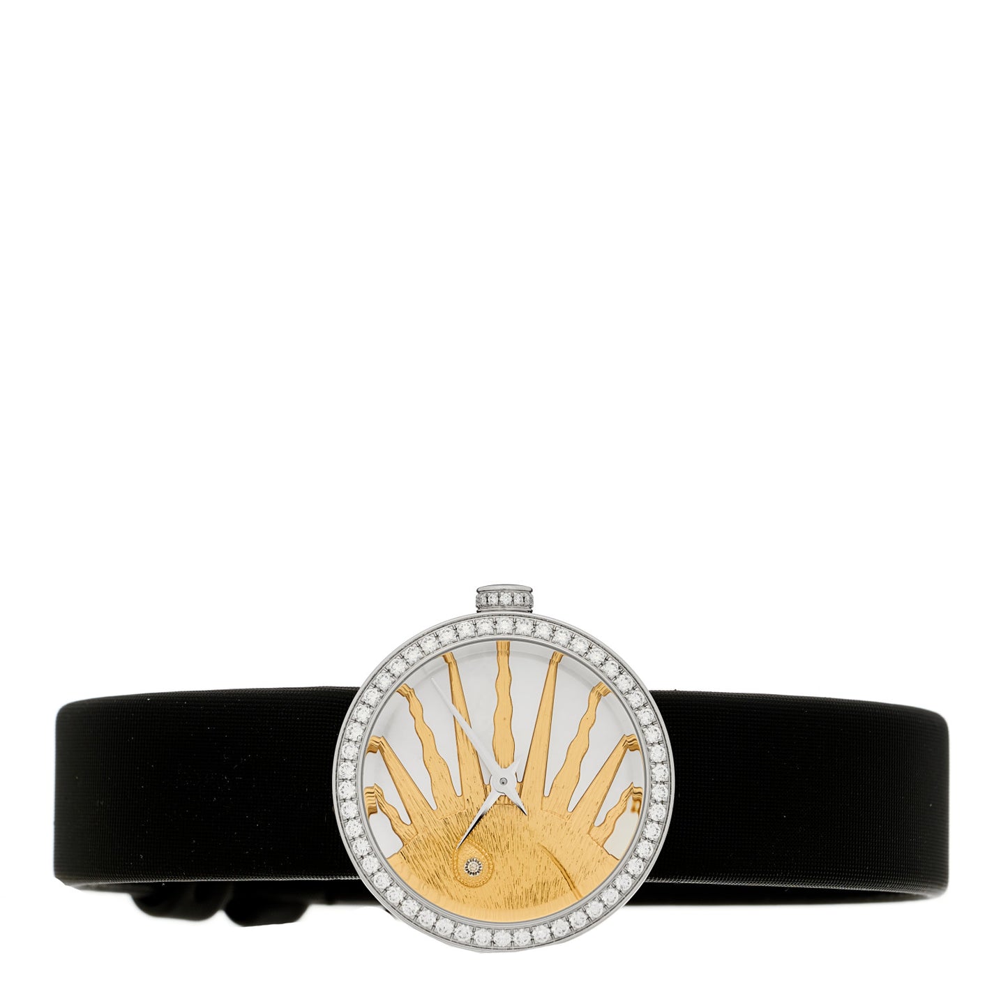 Stainless Steel Satin Diamond Bezel Mother of Pearl 25mm La D De Dior Rose Celeste Quartz Watch