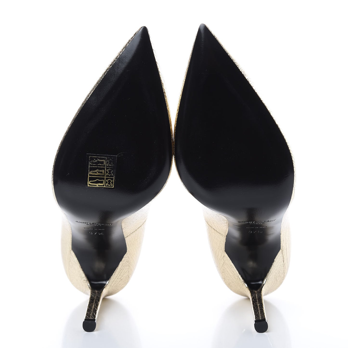 Metallic Supercrack Calfskin Anja 150 Pumps 37.5 Gold