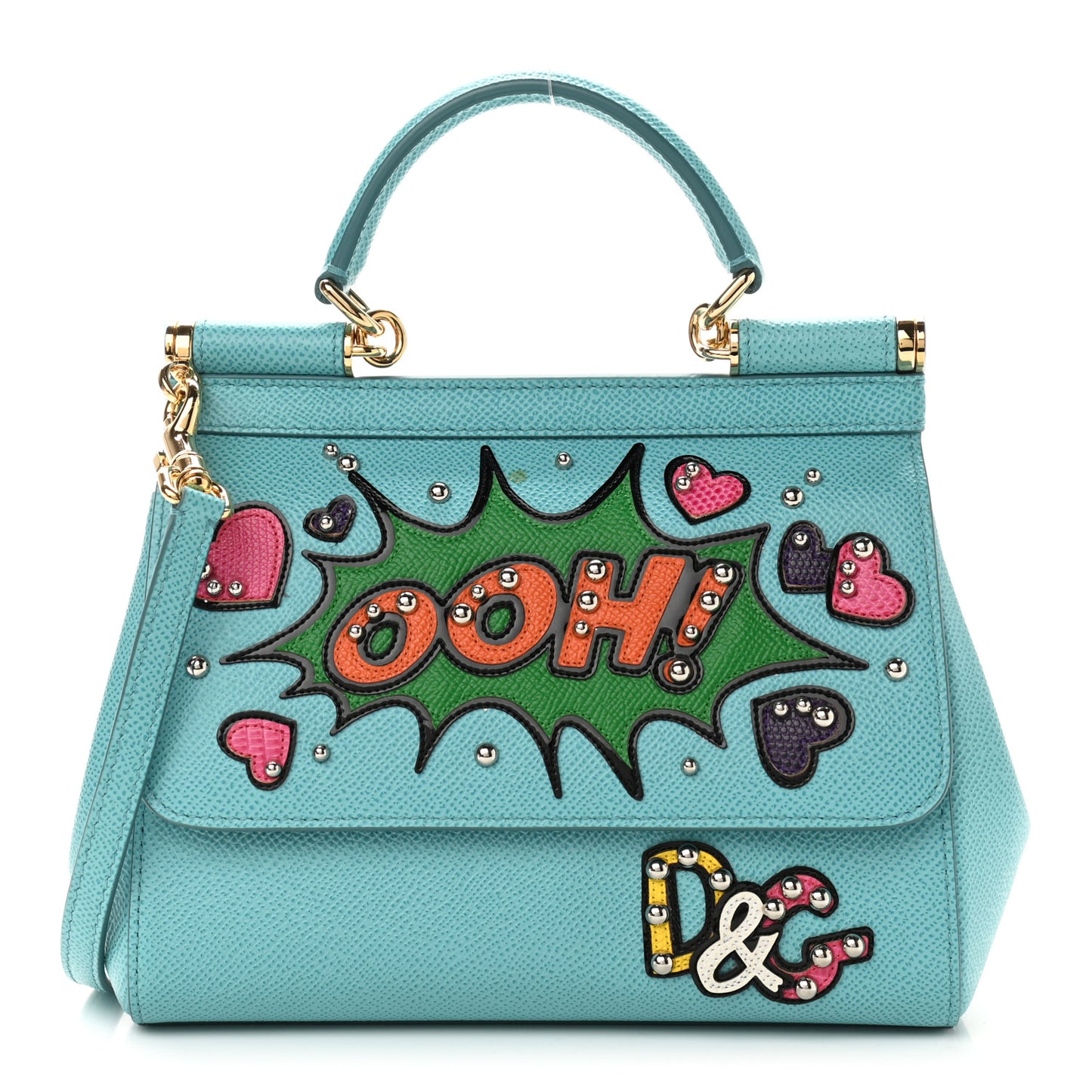 Dauphine Ooh Patch Small Miss Sicily Satchel Light Blue Multicolor