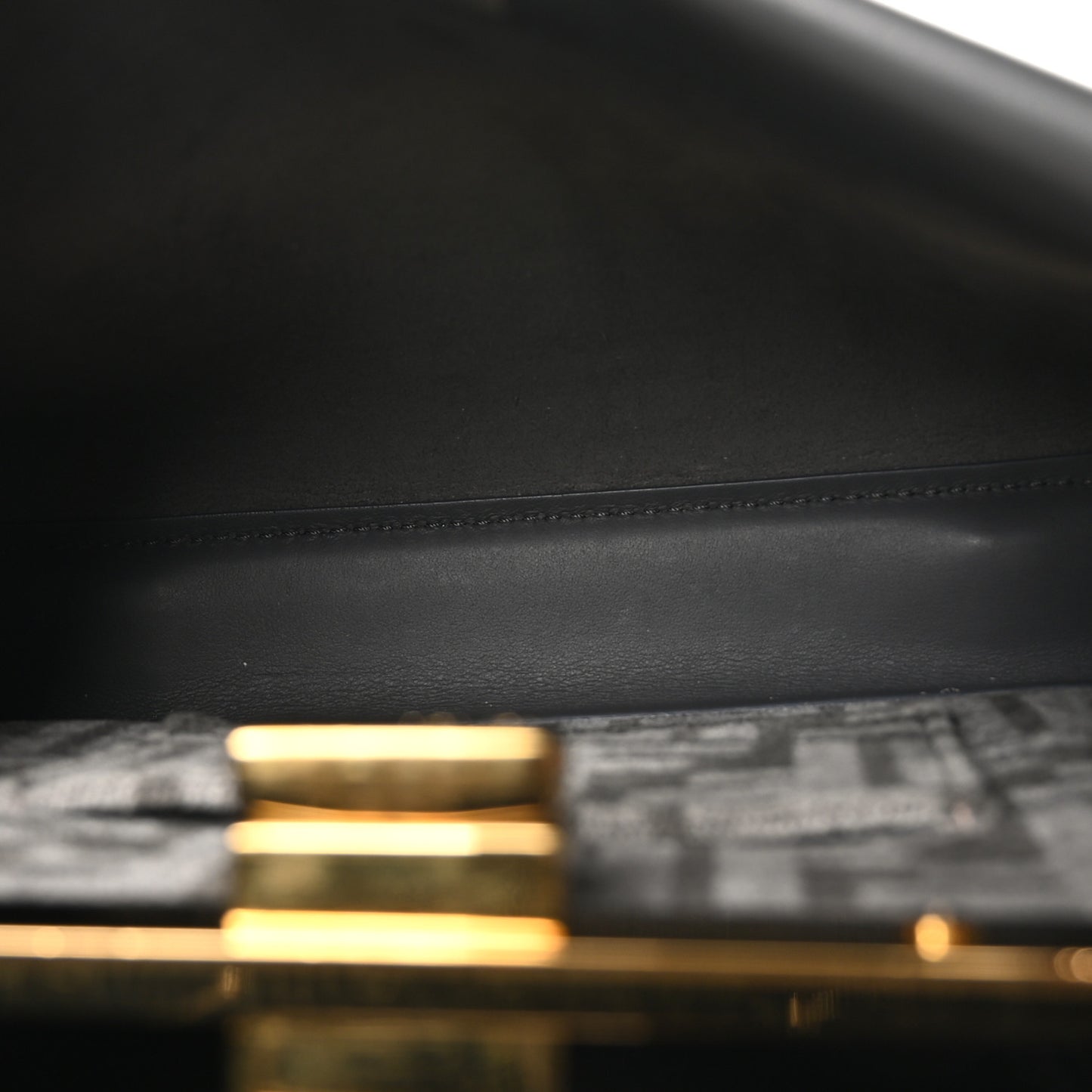 Vitello Seta Chenille FF Mini Peekaboo Iconic Satchel Anthracite Asfalto