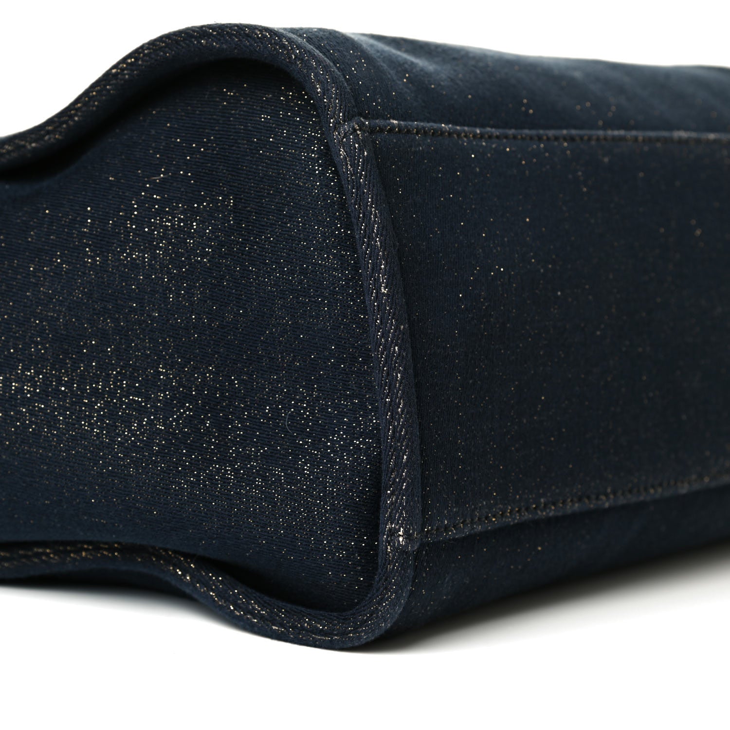 Chanel Lurex Canvas Medium Deauville Tote Navy Blue Gold 7 of 8