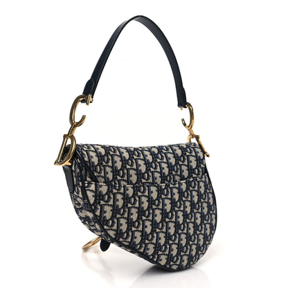 Christian Dior Oblique Saddle Bag Blue 3 of 10