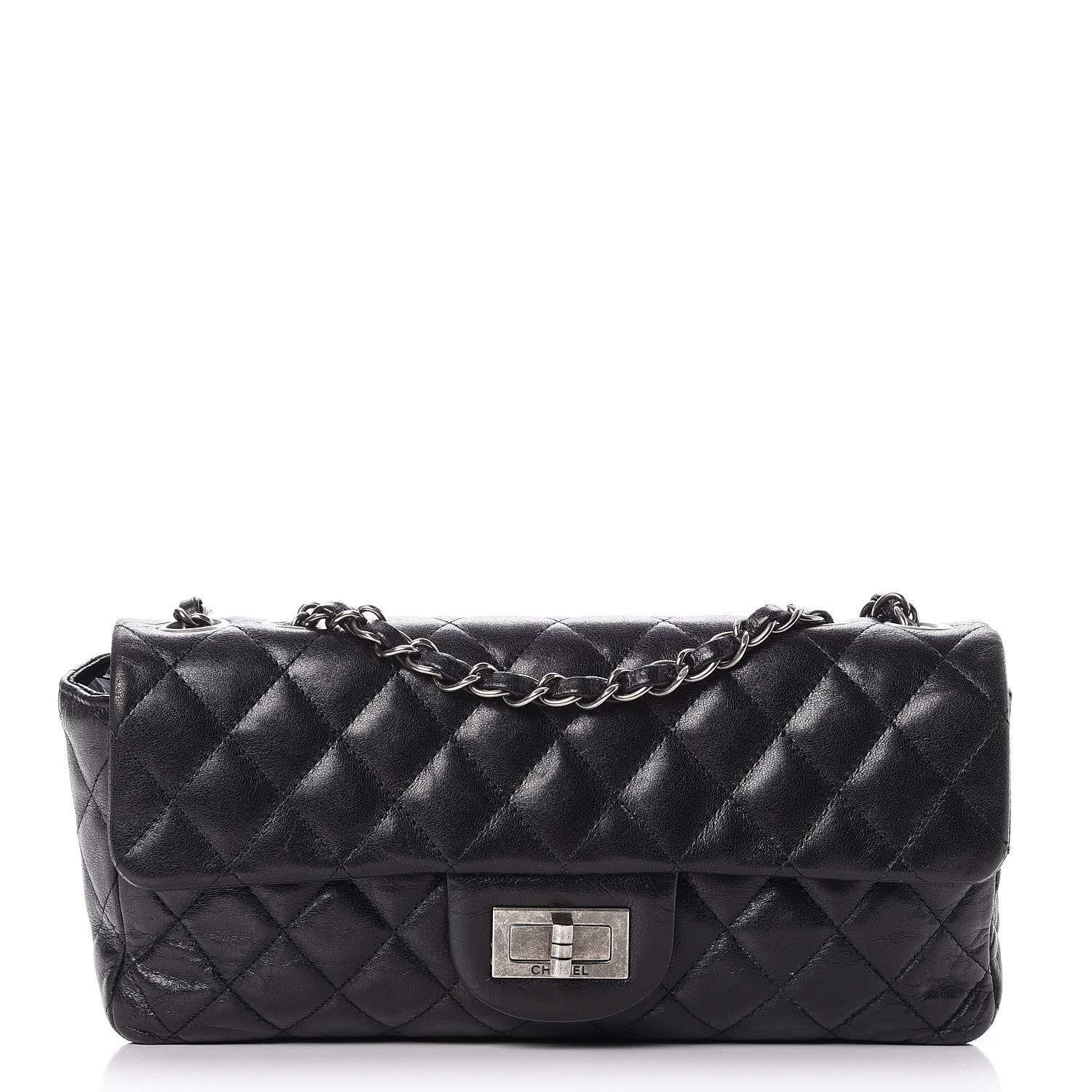 Chanel Calfskin Quilted Hybrid Reissue East West Flap Black 1 of 7