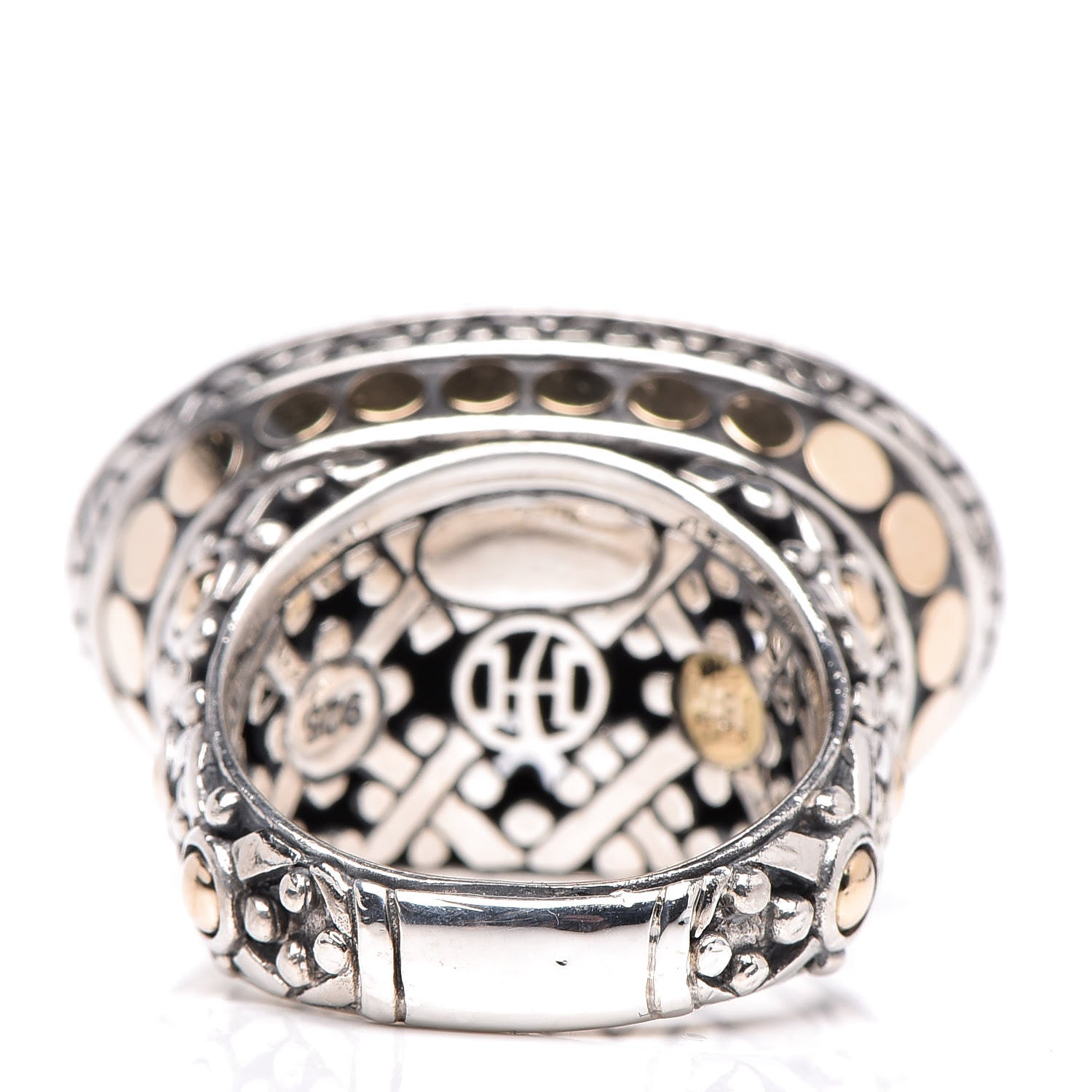 John Hardy Sterling Silver 18K Yellow Gold Jaisalmer Dot East-West Ring 54 7 4 of 6