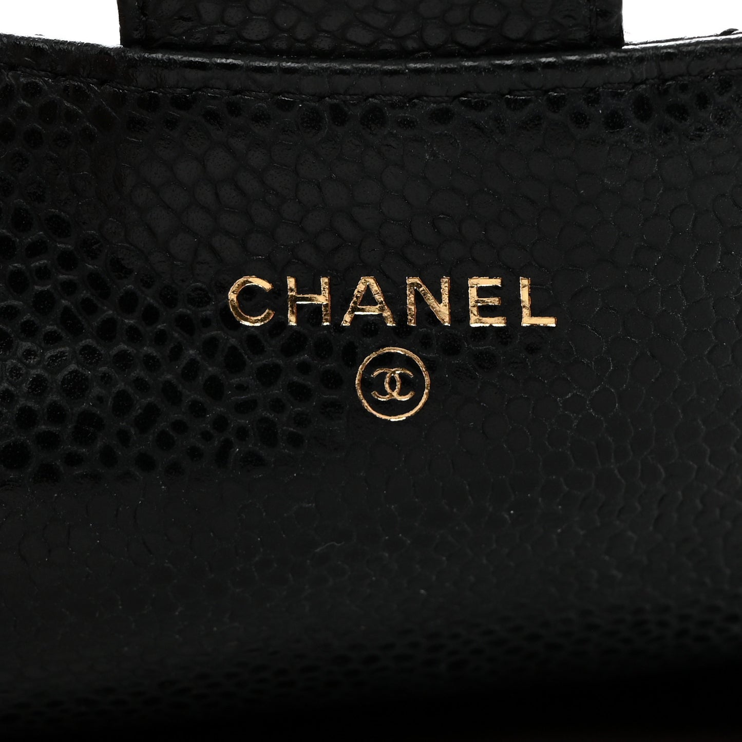 Caviar Quilted Flap Card Holder Black